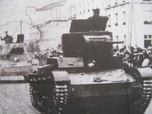 Tanques entrando en Vilnius
